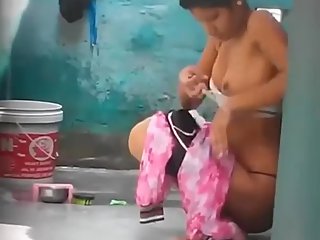 Indian Amateur Girl Taking Outdoor Shower Filmed